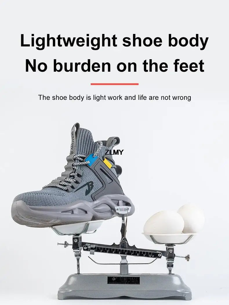 Lightweight Safety Shoes for Man Breathable Work Safety Boots with Steel Toe Fashion Work Shoes Men Anti-stab Anti-smash Sneaker