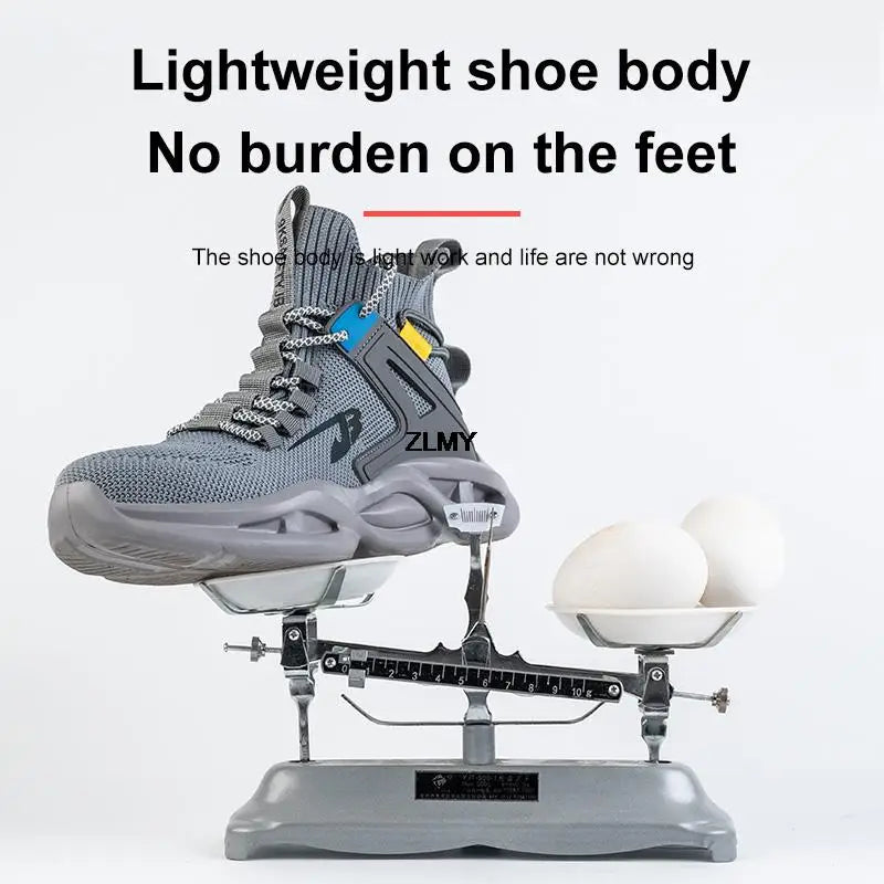 Lightweight Safety Shoes for Man Breathable Work Safety Boots with Steel Toe Fashion Work Shoes Men Anti-stab Anti-smash Sneaker