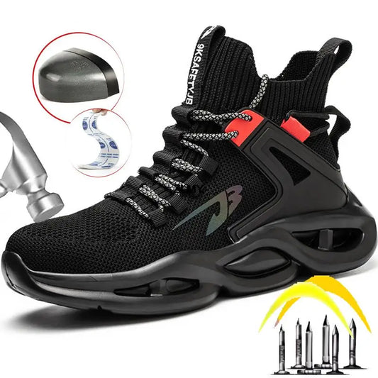 Lightweight Safety Shoes for Man Breathable Work Safety Boots with Steel Toe Fashion Work Shoes Men Anti-stab Anti-smash Sneaker