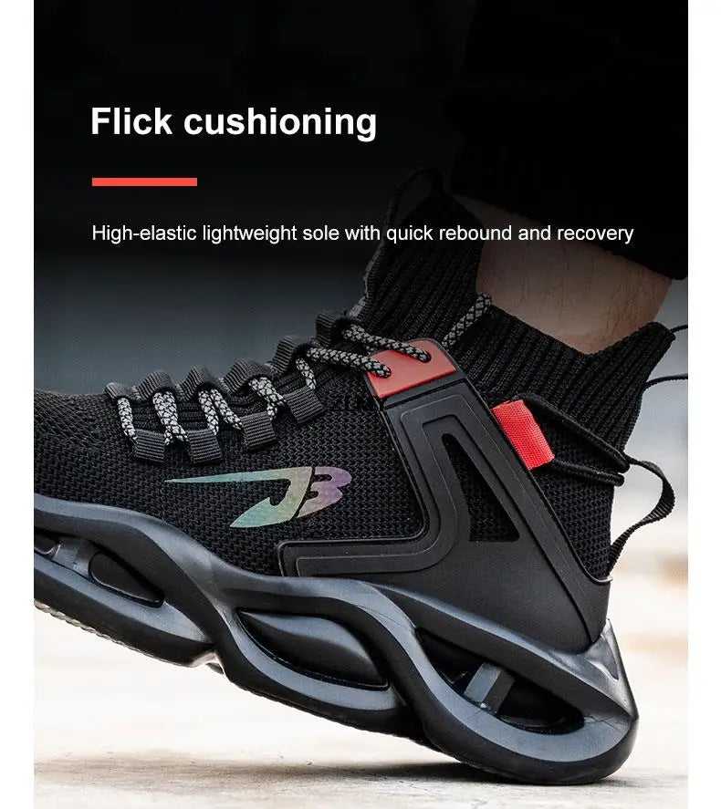 Lightweight Safety Shoes for Man Breathable Work Safety Boots with Steel Toe Fashion Work Shoes Men Anti-stab Anti-smash Sneaker