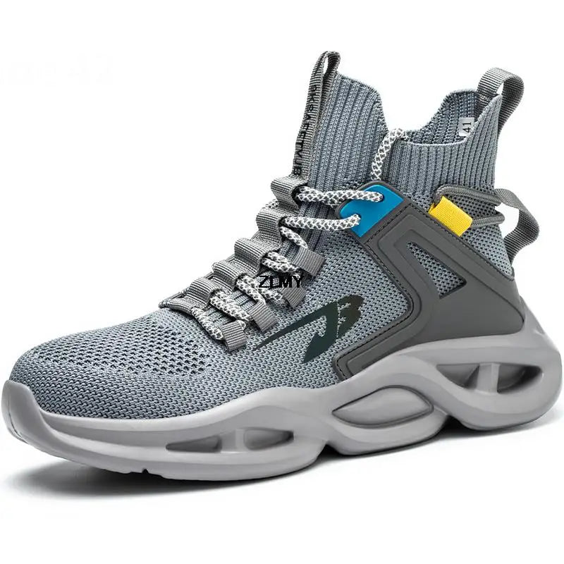Lightweight Safety Shoes for Man Breathable Work Safety Boots with Steel Toe Fashion Work Shoes Men Anti-stab Anti-smash Sneaker