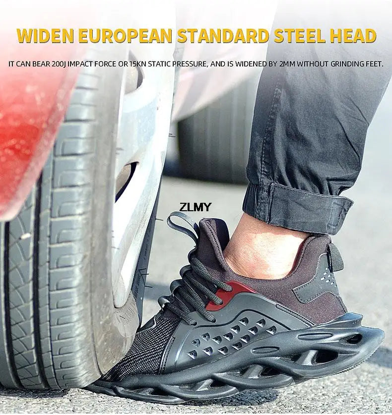 Lightweight Safety Shoes for Man Breathable Work Safety Boots with Steel Toe Fashion Work Shoes Men Anti-stab Anti-smash Sneaker