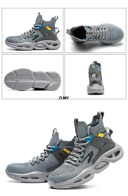 Lightweight Safety Shoes for Man Breathable Work Safety Boots with Steel Toe Fashion Work Shoes Men Anti-stab Anti-smash Sneaker