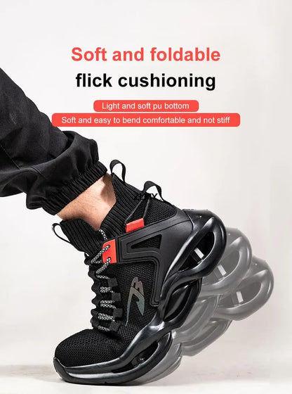 Lightweight Safety Shoes for Man Breathable Work Safety Boots with Steel Toe Fashion Work Shoes Men Anti-stab Anti-smash Sneaker