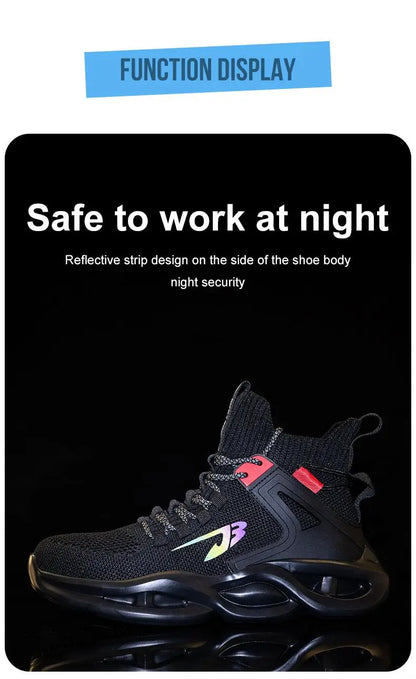 Lightweight Safety Shoes for Man Breathable Work Safety Boots with Steel Toe Fashion Work Shoes Men Anti-stab Anti-smash Sneaker