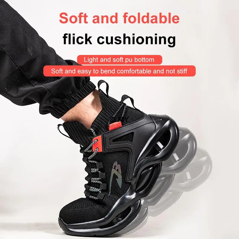Lightweight Safety Shoes for Man Breathable Work Safety Boots with Steel Toe Fashion Work Shoes Men Anti-stab Anti-smash Sneaker