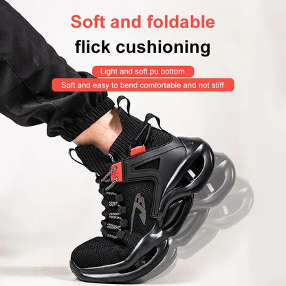 Lightweight Safety Shoes for Man Breathable Work Safety Boots with Steel Toe Fashion Work Shoes Men Anti-stab Anti-smash Sneaker