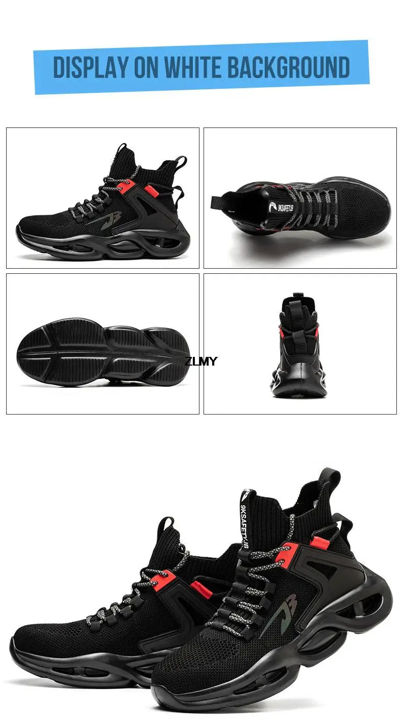 Lightweight Safety Shoes for Man Breathable Work Safety Boots with Steel Toe Fashion Work Shoes Men Anti-stab Anti-smash Sneaker