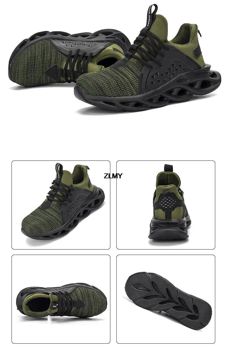 Lightweight Safety Shoes for Man Breathable Work Safety Boots with Steel Toe Fashion Work Shoes Men Anti-stab Anti-smash Sneaker